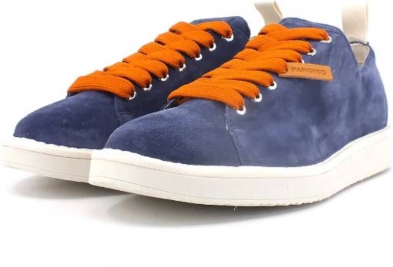 Panchic Blauwe Suède Sneakers met Oranje Veters Blue Heren