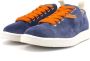 Panchic Blauwe Suède Sneakers met Oranje Veters Blue Heren - Thumbnail 5