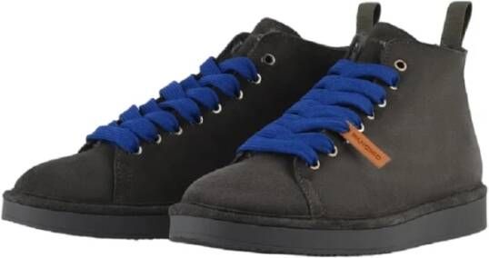 Panchic Blauwe Suède Sneakers met Oranje Veters Gray Heren