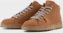Panchic Bruine leren enkellaarsjes met chenille veters - Thumbnail 2