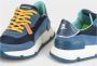 Panchic Kobaltblauwe Suède Sneakers met Spiegelend Leer Blue Heren - Thumbnail 2