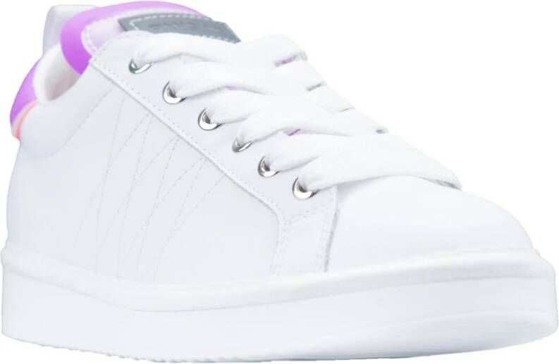 Panchic Paarse Leren Vetersneakers White Dames