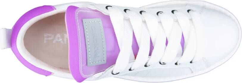 Panchic Paarse Leren Vetersneakers White Dames