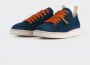 Panchic Blauwe Suède Sneakers met Oranje Veters Blue Heren - Thumbnail 2