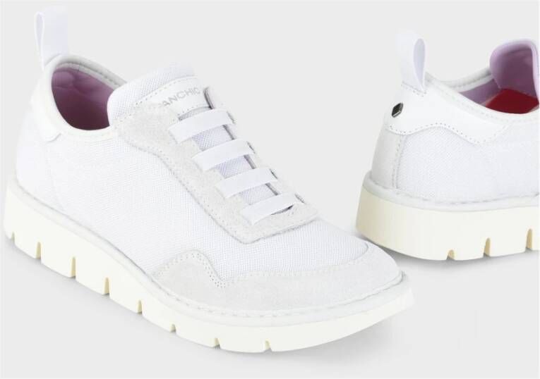 Panchic Witte Mesh Instappers met Suède White Dames