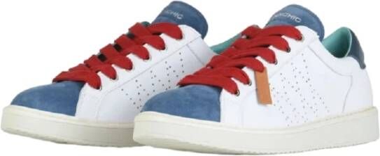 Panchic Witte Sneakers met Blauwe Suède Neus White Heren