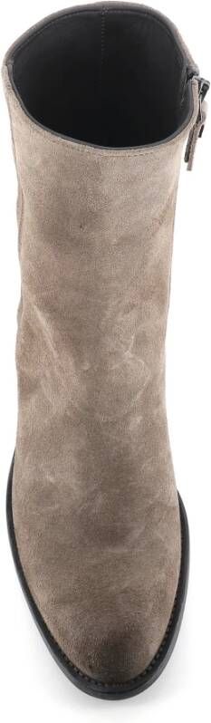Pantanetti Grijze Suède Rits Enkellaarzen Gray Dames
