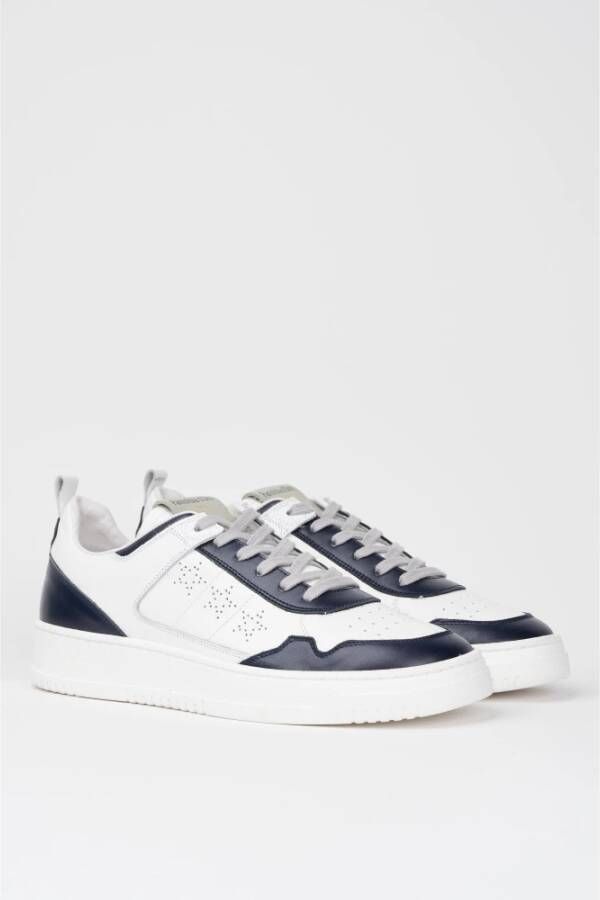 Pantofola D'Oro Blauwe Leren Heren Sneaker Stijl White Heren