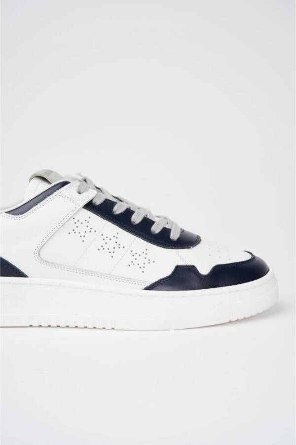 Pantofola D'Oro Blauwe Leren Heren Sneaker Stijl White Heren