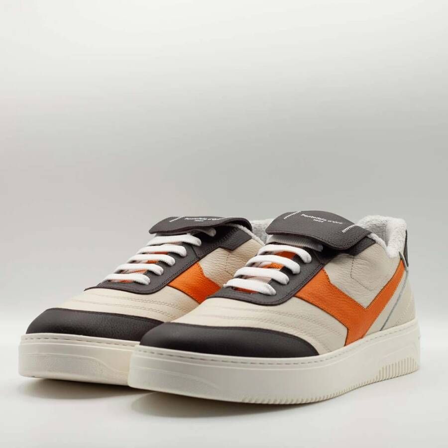 Pantofola D'Oro Bruine Retro Leren Sneakers Multicolor Heren