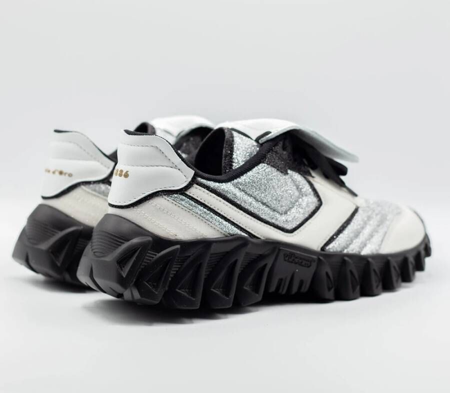 Pantofola D'Oro Glitter Sneakers Wit Retro Stijl White Dames