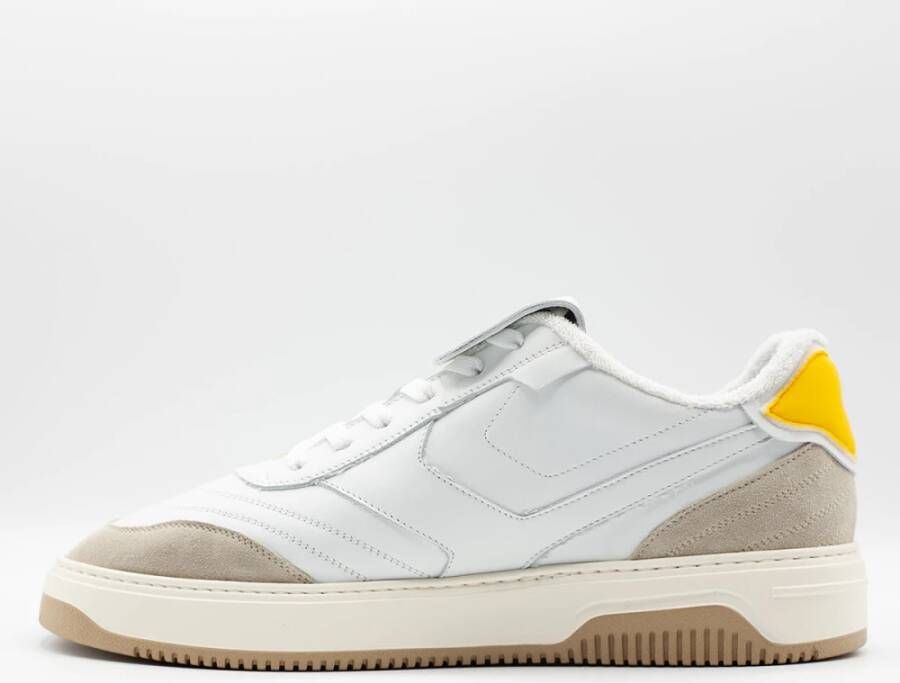 Pantofola D'Oro Witte Damessneakers met Gele en Grijze Details Multicolor Dames