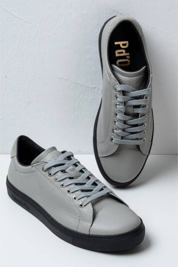 Pantofola D'Oro Witte leren tennissneakers Gray Heren