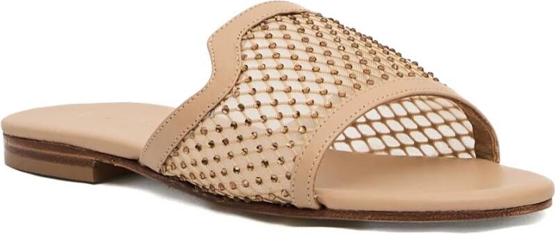 Paola Fiorenza Beige Strass Sandalen voor Vrouwen
