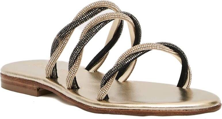 Paola Fiorenza Strass Leren Sandalen voor Vrouwen