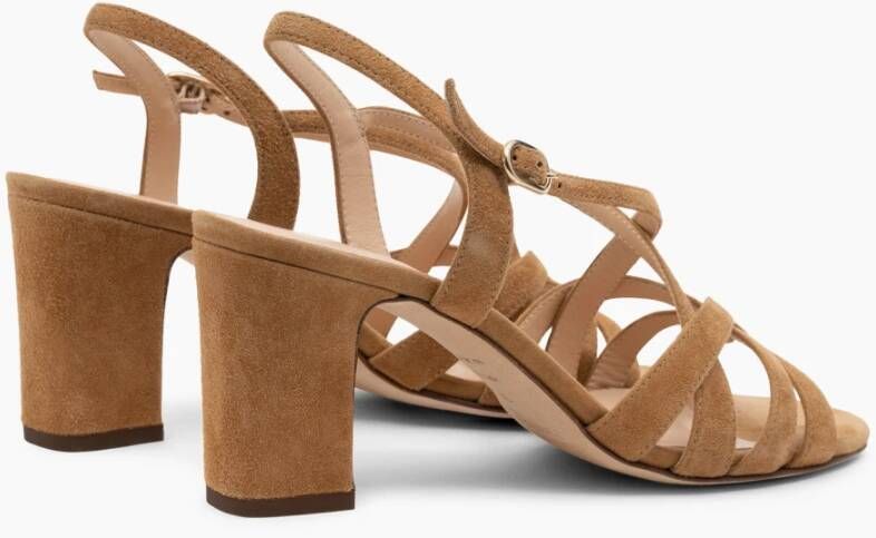 Parallele Camel Suede Sandalen