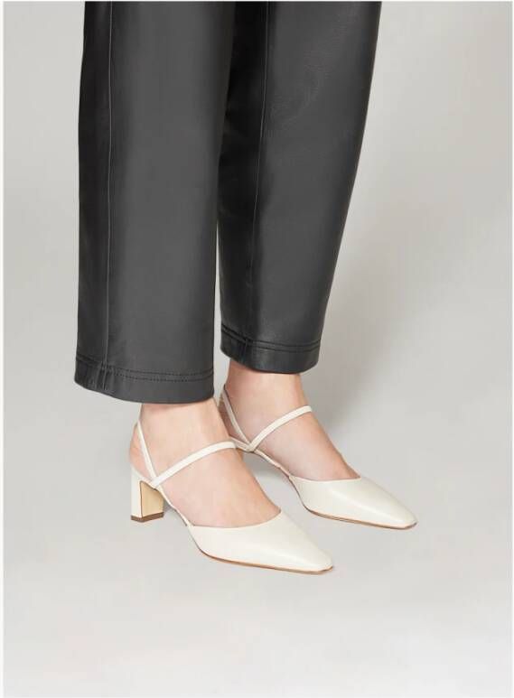 Parallele Elastische Achterleren Hak Pinto Beige Dames