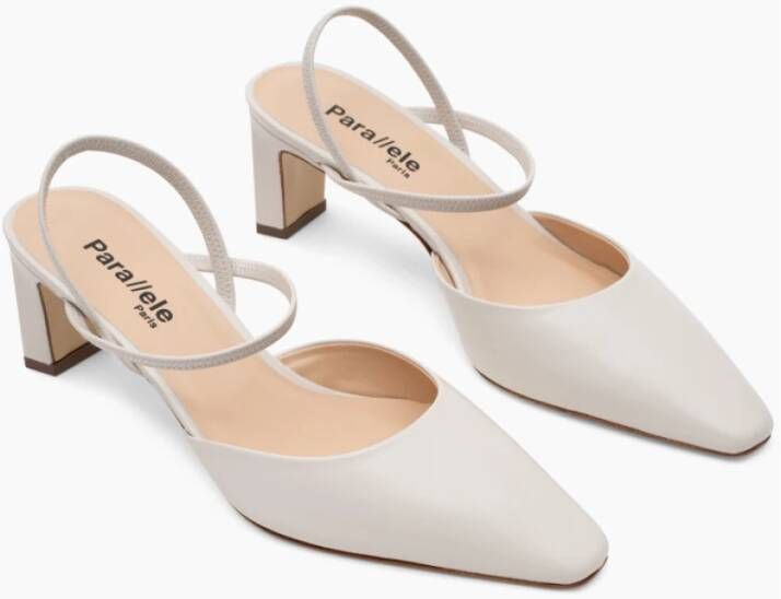 Parallele Elastische Achterleren Hak Pinto Beige Dames