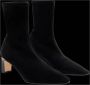 Parallele Zwarte Stretch Suède Enkellaarzen Black Dames - Thumbnail 4