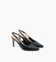 Parallele Marine Leren Slingback Hakken Blue Dames - Thumbnail 3