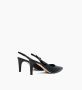 Parallele Marine Leren Slingback Hakken Blue Dames - Thumbnail 4