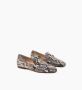 Parallele Slangenprint Leren Mocassin Multicolor Dames - Thumbnail 8