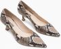 Parallele Slangenprint Leren Mocassin Multicolor Dames - Thumbnail 3