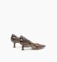 Parallele Slangenprint Leren Mocassin Multicolor Dames - Thumbnail 4