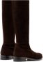 Parallele Stretch Espresso Platte Suède Laars Brown Dames - Thumbnail 4