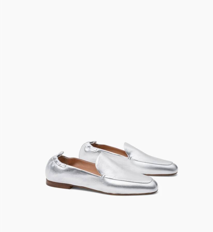 Parallele Zilveren zachte leren mocassins Gray Dames