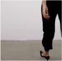 Parallele Zwarte leren puntige neus pomp Black Dames - Thumbnail 2