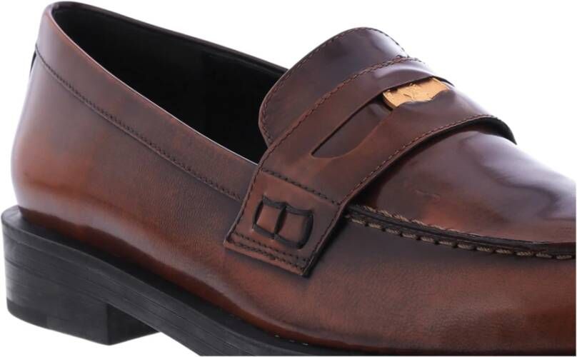 Paris Punk Bruine Penny Loafer Damesschoenen Brown Dames