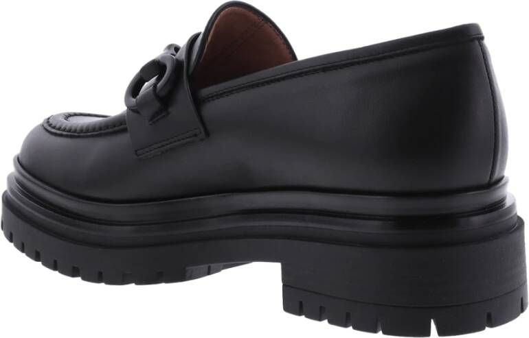 Paris Punk Dames Chunky Loafer Leer Zwart Black Dames