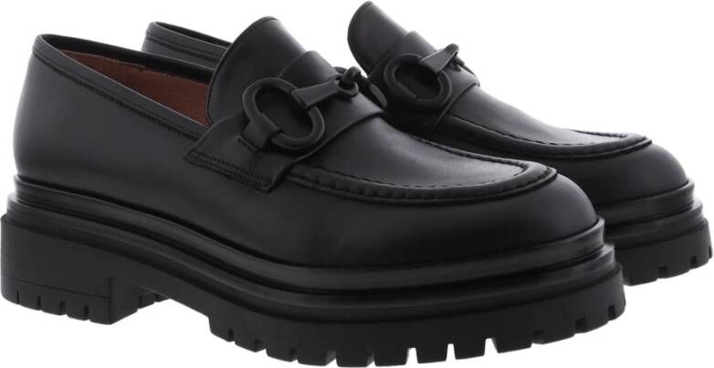 Paris Punk Dames Chunky Loafer Leer Zwart Black Dames