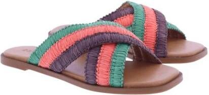 Paris Punk Groen bruin roze slipper