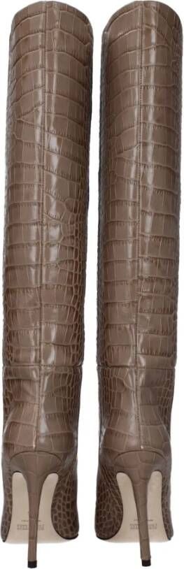 Paris Texas Beige Leren Laarzen met Middelhoge Hak