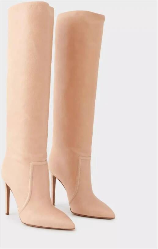 Paris Texas Beige Suède Knielaarzen