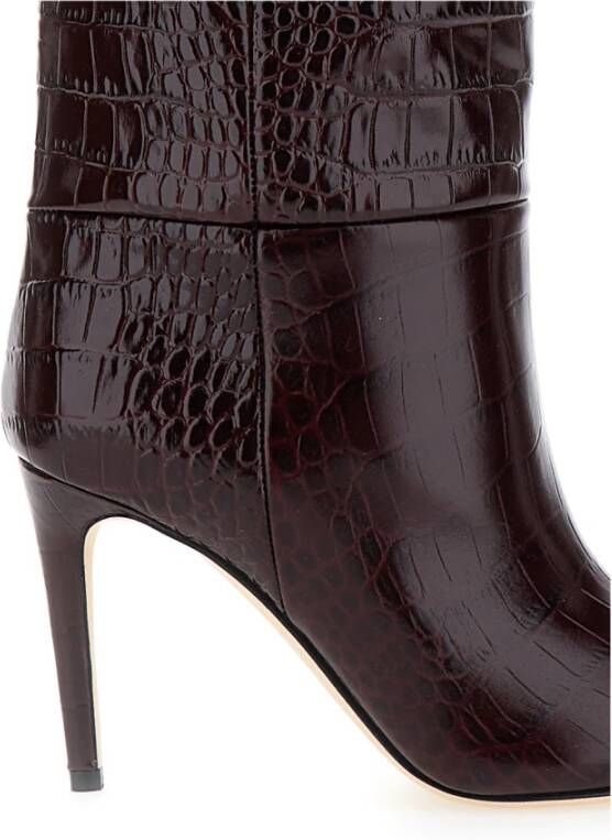 Paris Texas Bordeaux Croco Hoge Hak Laarzen