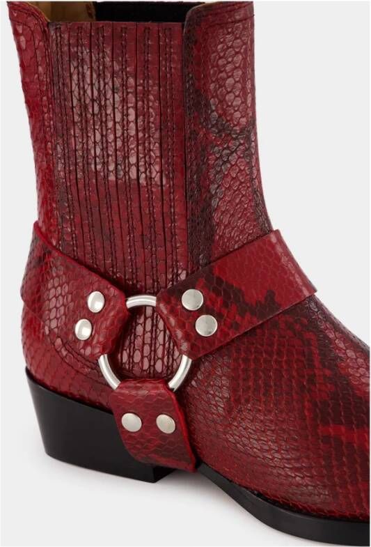 Paris Texas Bordeaux Rode Python Enkellaarzen