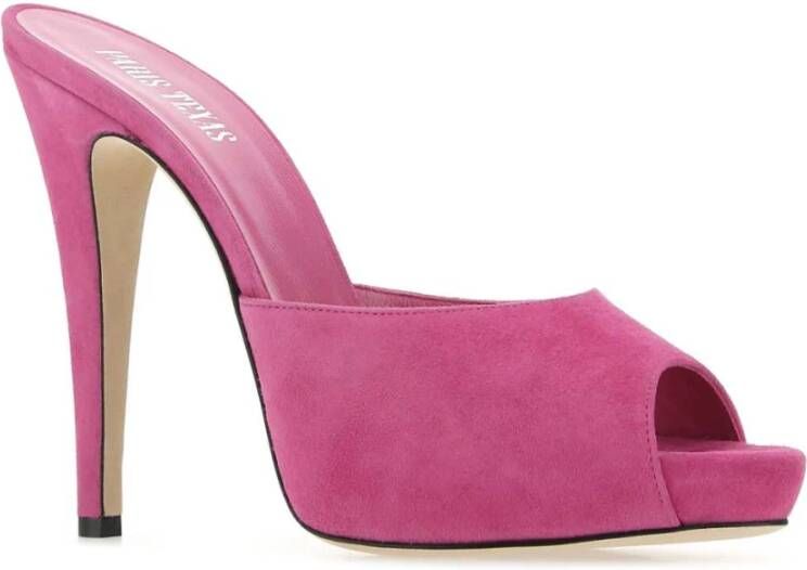 Paris Texas Fuchsia Suède Monica Mules Roze Dames