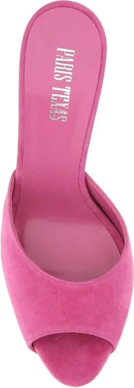 Paris Texas Fuchsia Suède Monica Mules Roze Dames