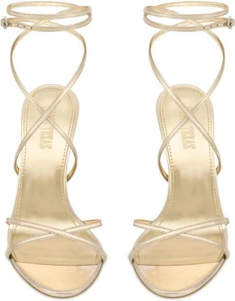 Paris Texas Gouden spiegelvetersandalen met pinhak Yellow Dames