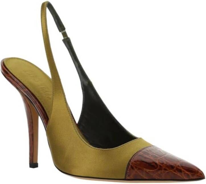 Paris Texas Groene leren Slingback Stiletto Hakken Multicolor Dames