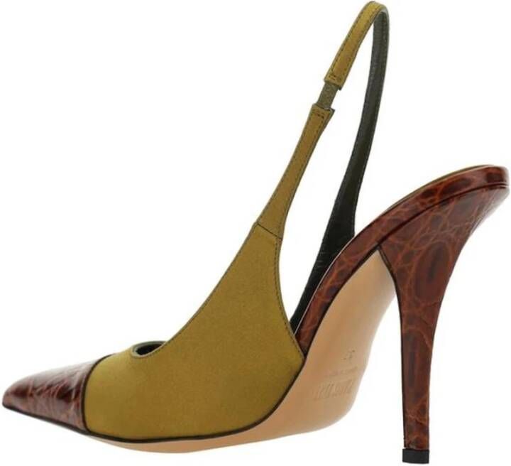 Paris Texas Groene leren Slingback Stiletto Hakken Multicolor Dames