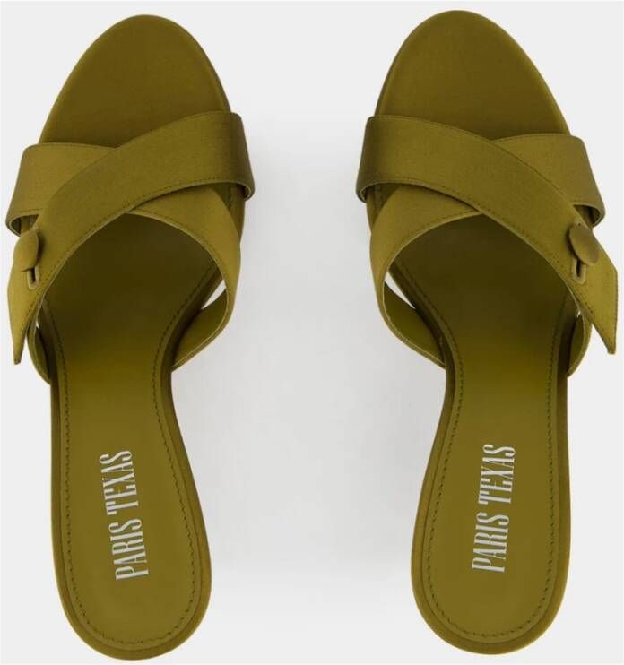Paris Texas Groene Satijnen Couture Muiltjes