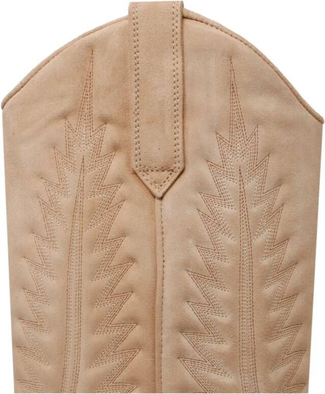 Paris Texas Suède Laarzen met Hagedisprint Beige Dames