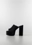 Paris Texas Slippers & Mules Black Mules With Oversized Platform In Silk in zwart - Thumbnail 5