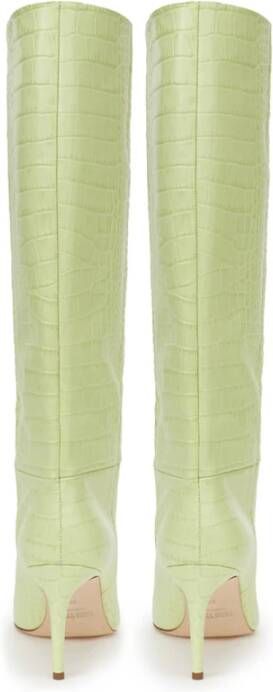 Paris Texas Kniehoge Stiletto Boot in Cocco Print Green Dames