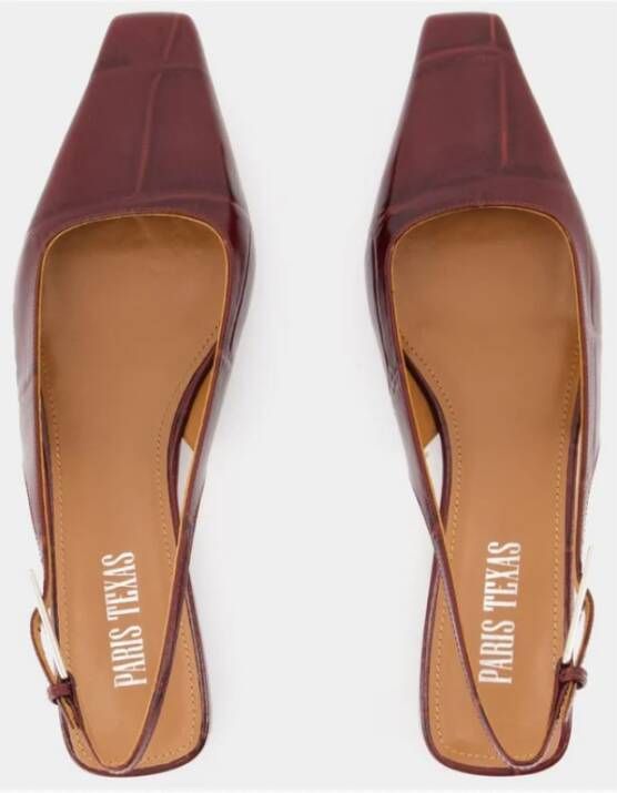 Paris Texas Krokodil-geprint Leren Slingback Burgundy Red Dames