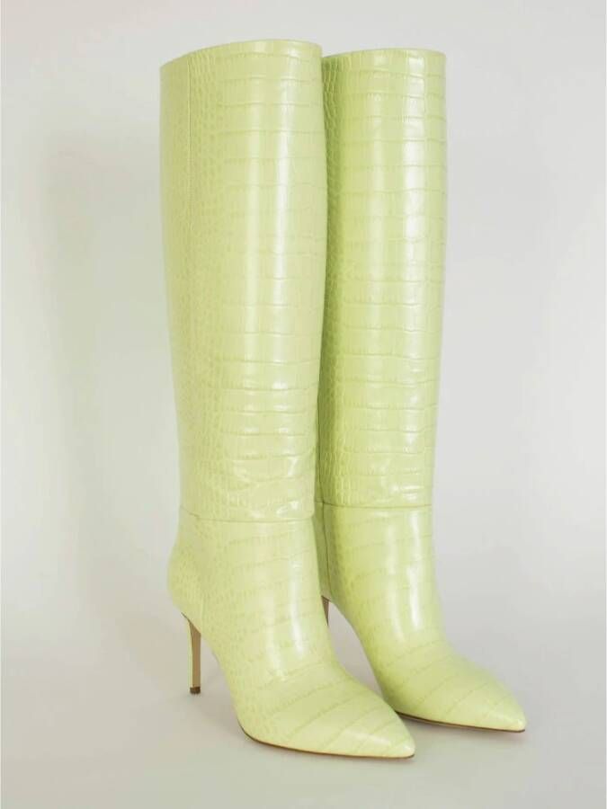 Paris Texas Lime Croco Leren Stiletto 85 Laarzen Groen Dames